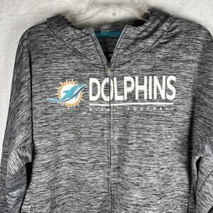 Miami Dolphins Women’s Jacket Full Zip Hoodie NFL Team Apparel XL Gray Coat